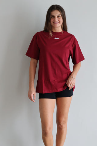 The Oversized Tee in Burgundy