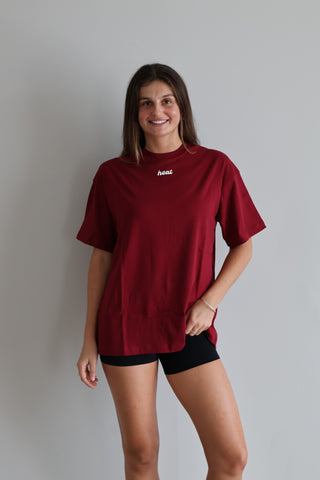 The Oversized Tee in Burgundy