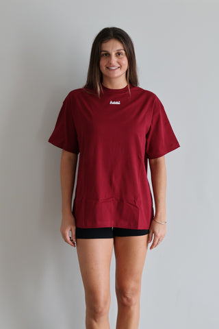 The Oversized Tee in Burgundy