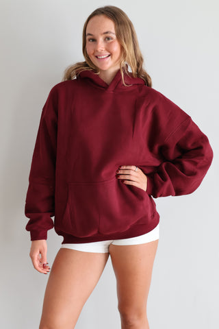 The Puff Hoodie in Burgundy